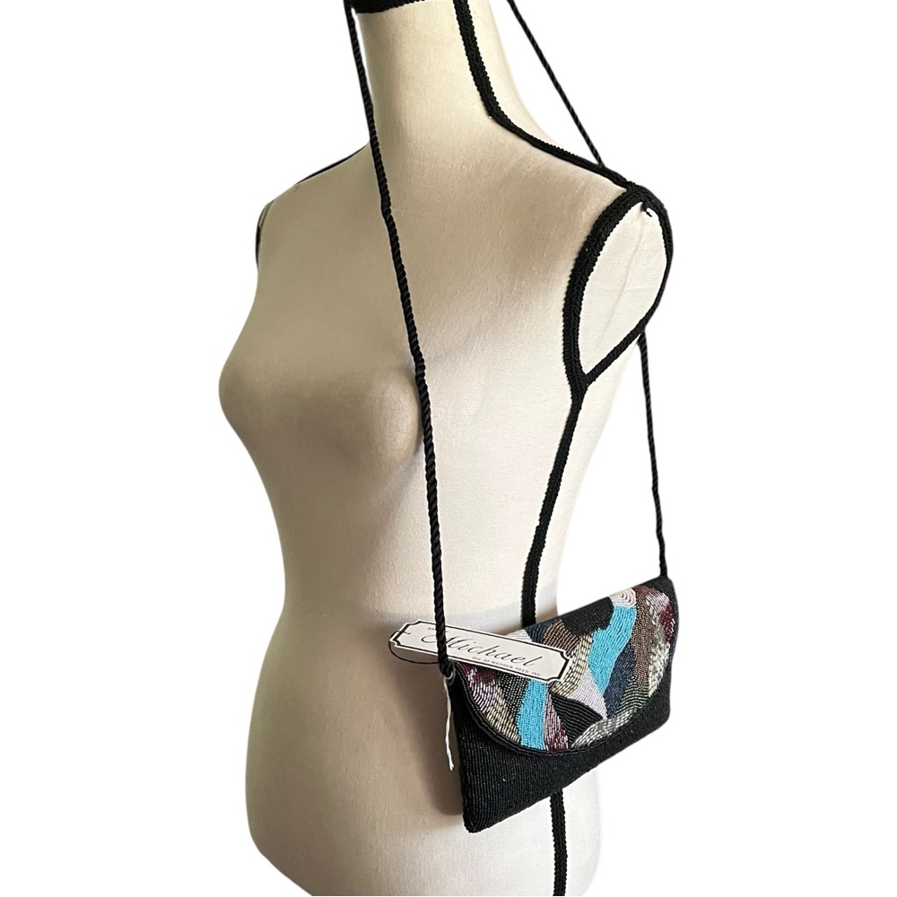 Beaded Brand New With Tags Colorful Abstract Clutch Handbag. - Picture 8 of 9